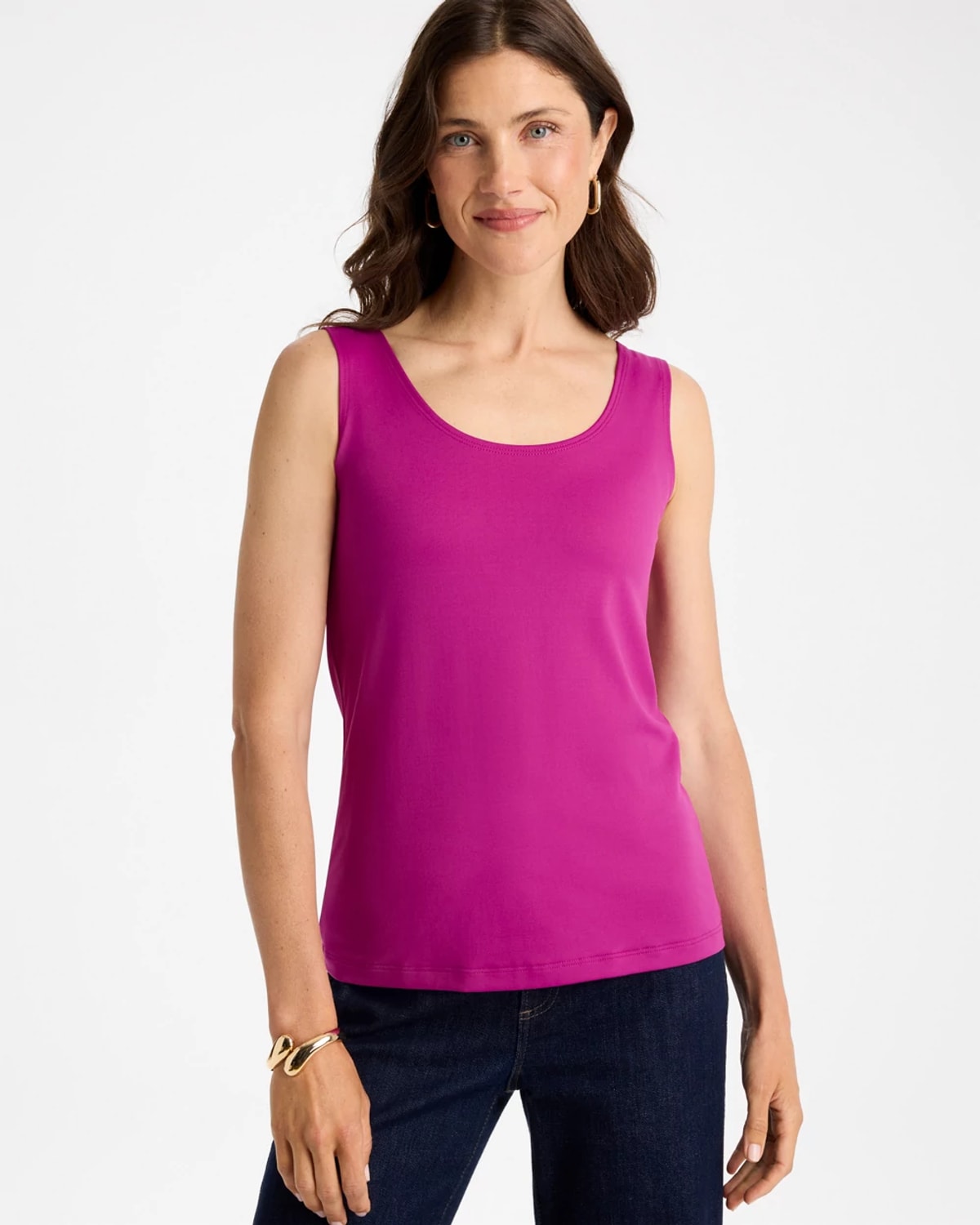 Chico's Microfiber Tank In Deep Berry Bliss