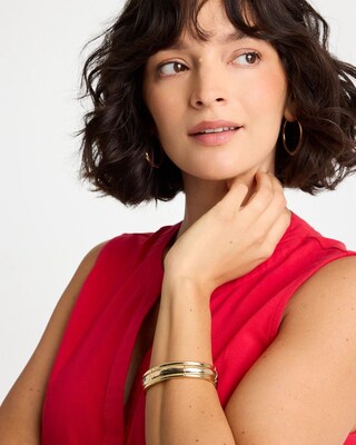 Mixed Metal Hinge Cuff Bracelet click to view larger image.
