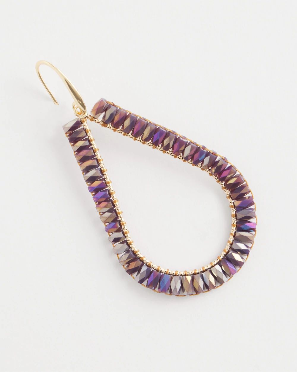 No Droop™ Violet Beaded Teardrop Earrings