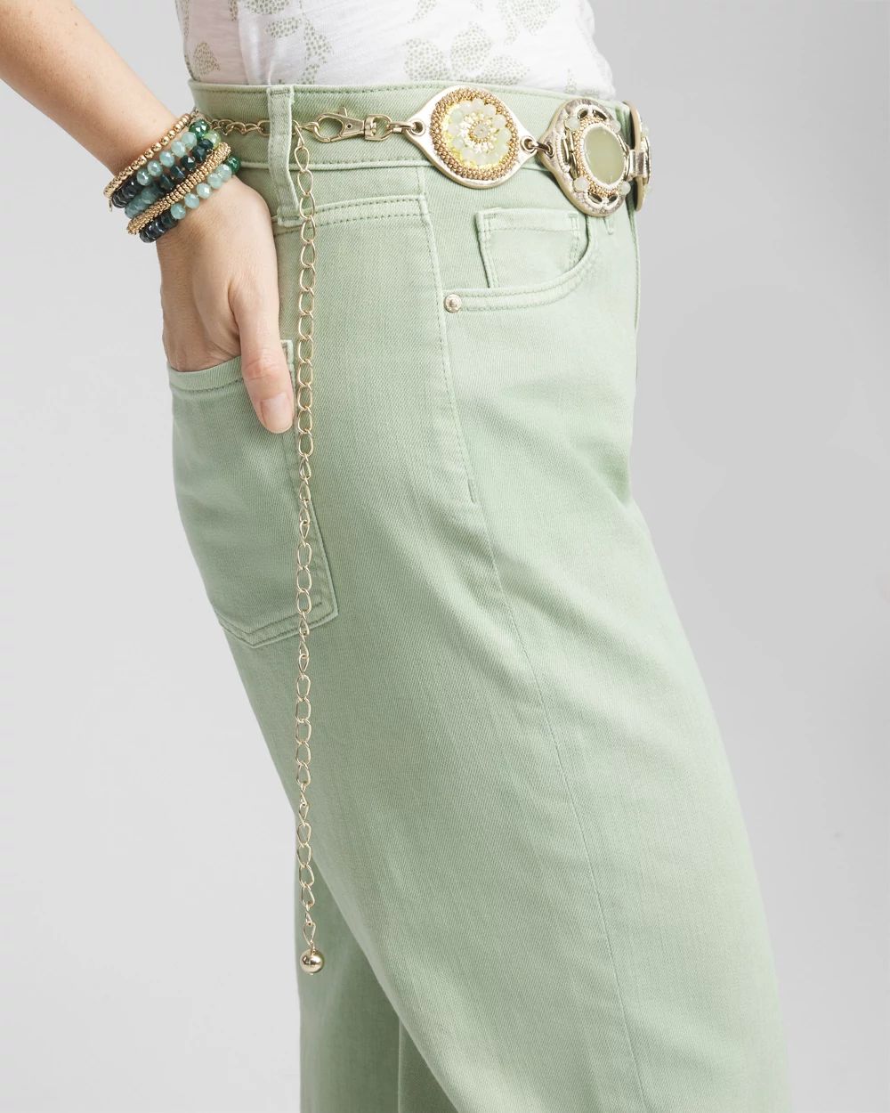 Gold Tone Stone Chain Belt