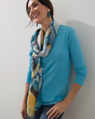 Paint Stroke Print Oblong Scarf