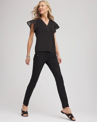 Juliet Ponte Trim Detail Ankle Pants click to view larger image.