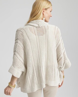 Novelty Knit Cuffed Sequin Ruana click to view larger image.