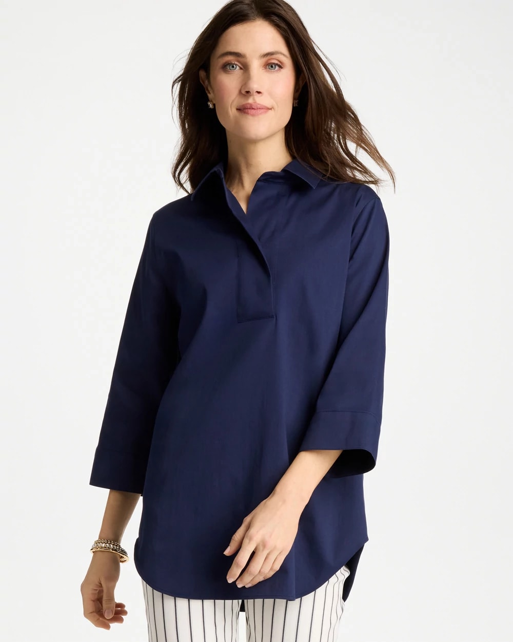 No Iron™ Stretch Popover Tunic, photo 1 of 4