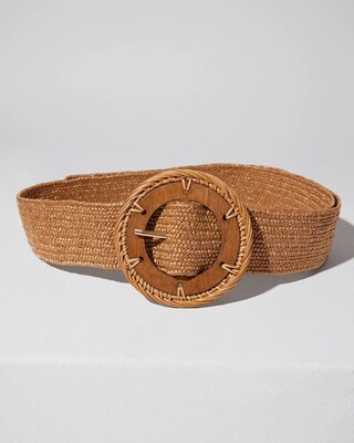 Neutral Stretch Raffia Belt