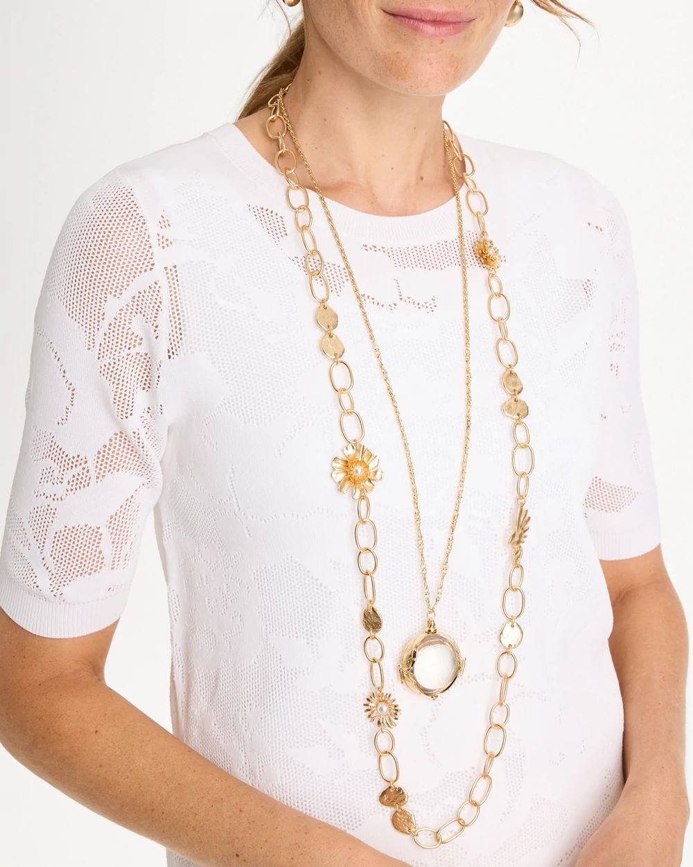 Flower Long Single-Strand Necklace