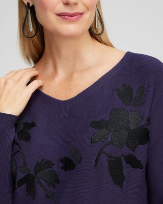 Floral Embroidered Pullover Sweater