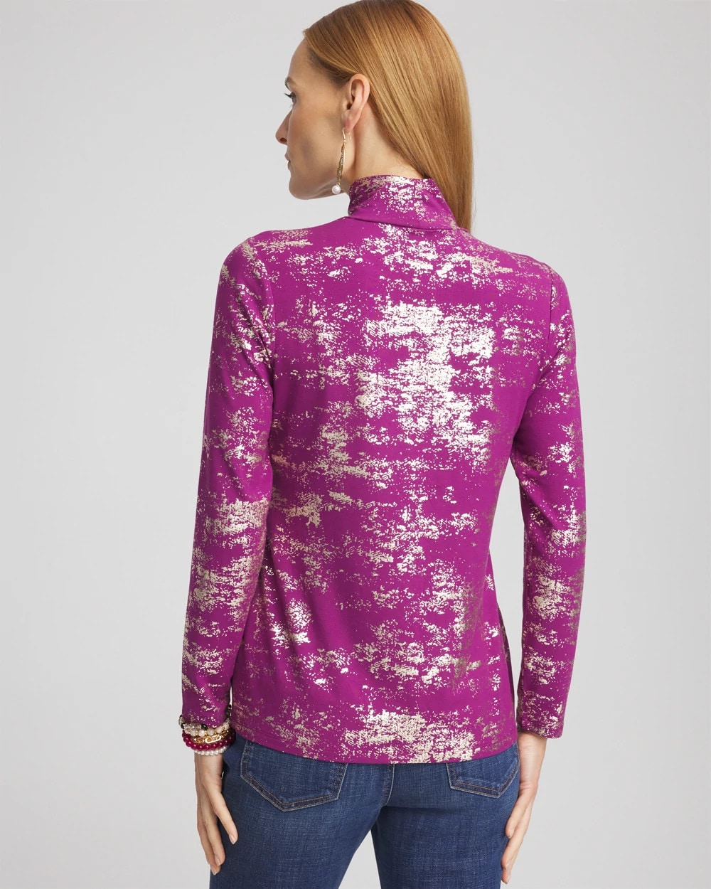 Touch of Cool™ Foil Mock Neck Layering Tee