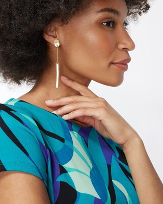 Gold Tone Linear Earrings