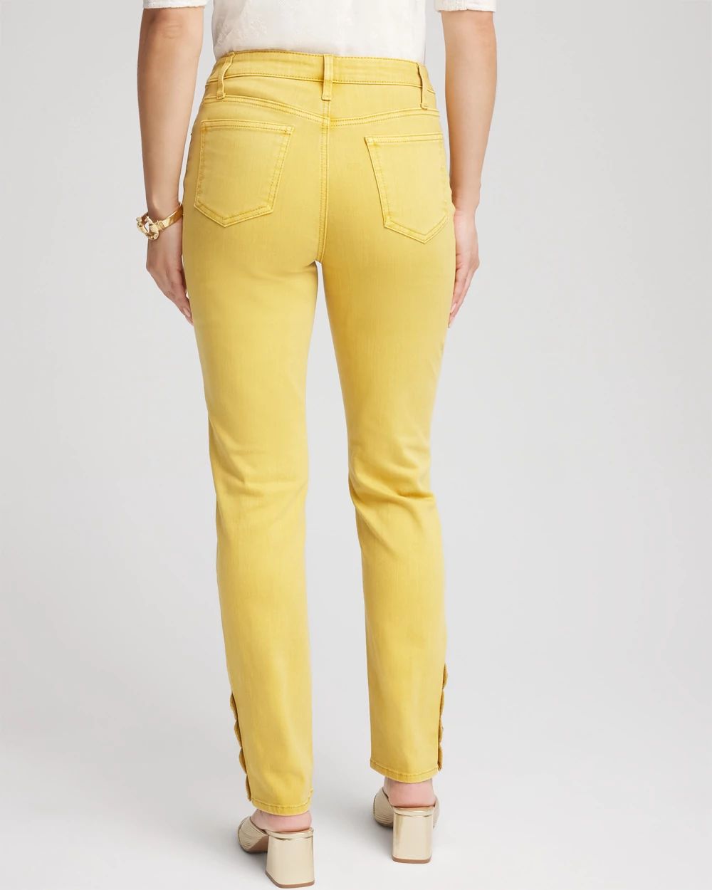 Petite Golden Yellow Girlfriend Skinny Ankle Jeans