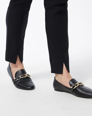 Bi-Stretch Front Seam Slit Ankle Pants