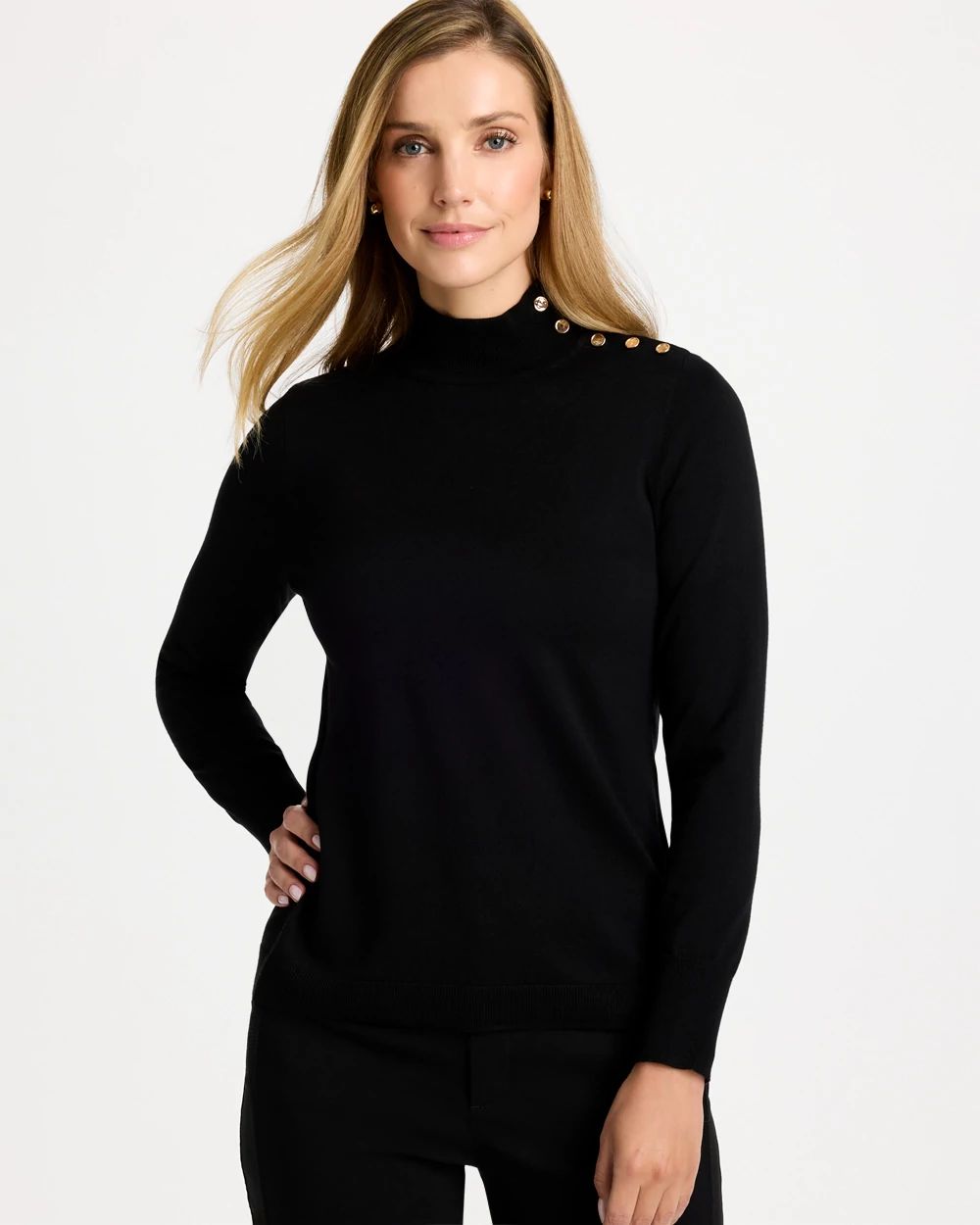 Ella Button Mockneck Sweater