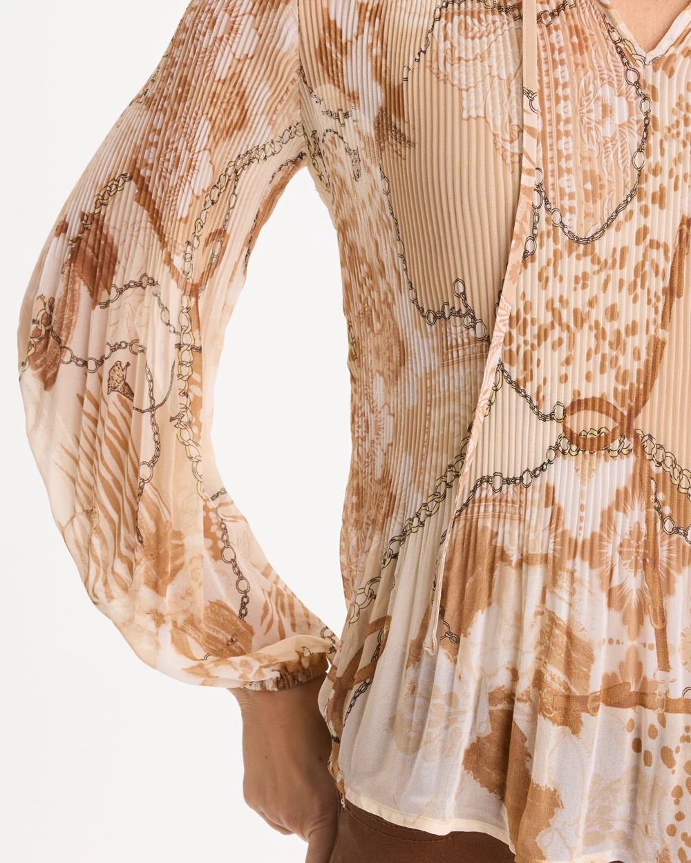 Georgette Pleated Popover Blouse click to view larger image.