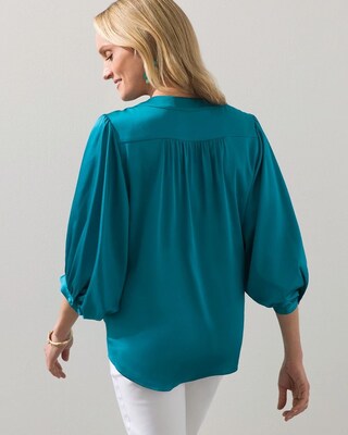 Satin Tie Front Top