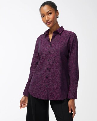 No Iron Stretch Leopard Shirt