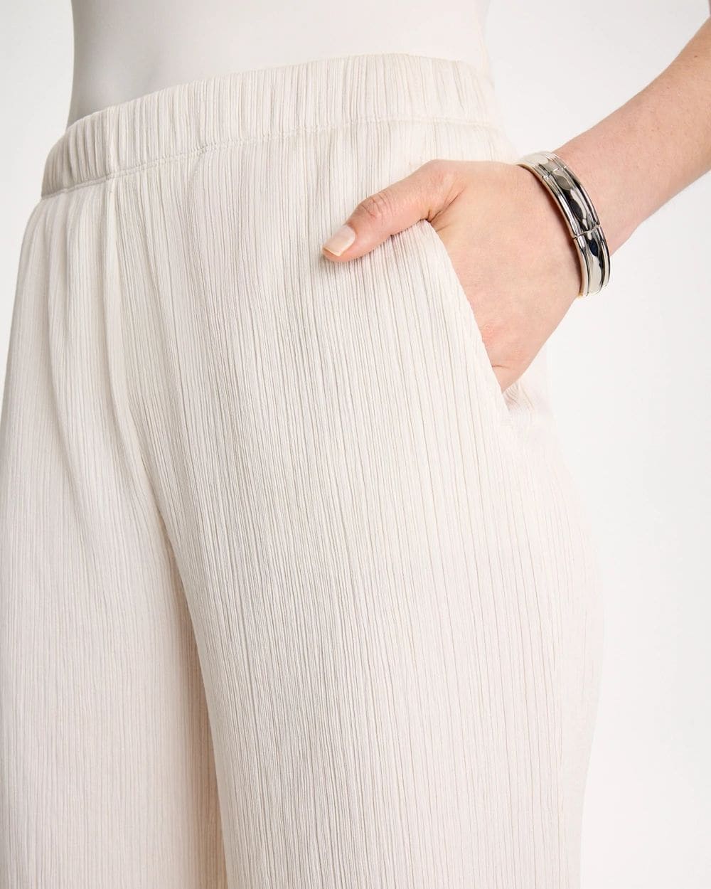 Petite Travelers™ Crinkle Textured Pants click to view larger image.