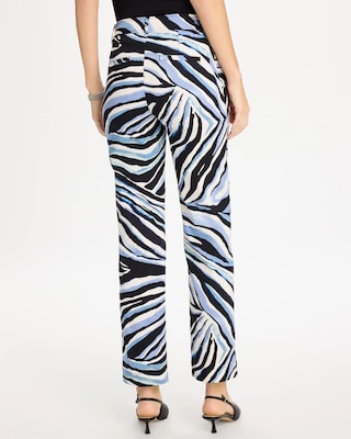 Emme Wide-Leg Abstract Animal Pants click to view larger image.