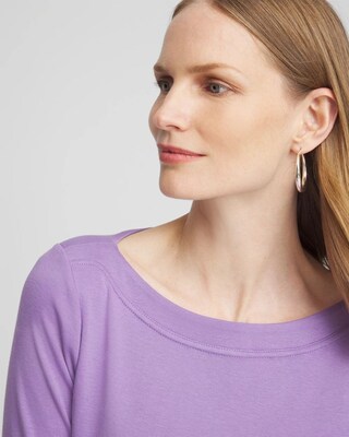 3/4 Sleeve Bateau Neck Tee click to view larger image.
