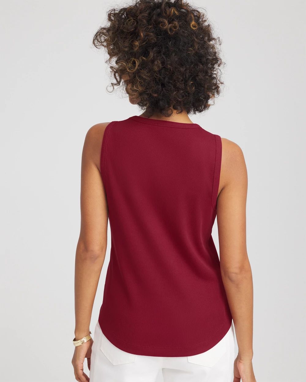 Ribbed High Neck Tank