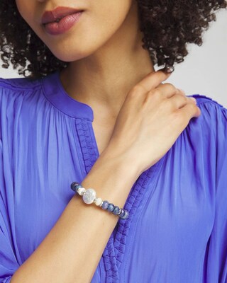 Sodalite & Mother of Pearl Stretch Bracelet