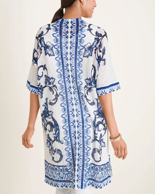 Drama Print Open Front Cardigan