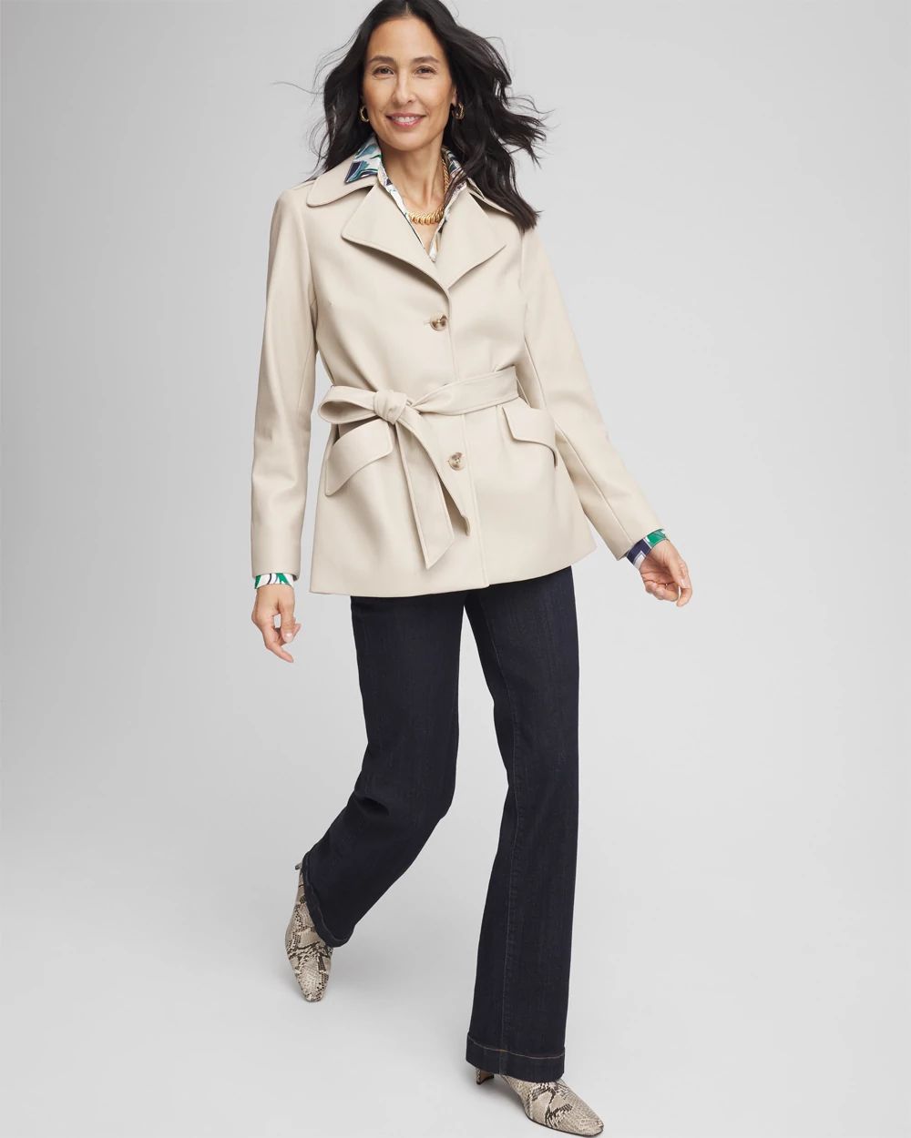 Buttery-Soft Faux Leather Trench Coat