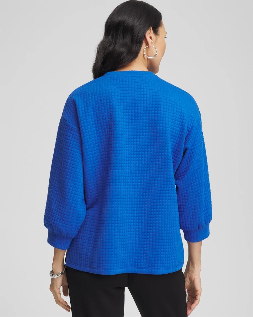 Zenergy® Jacquard Bubble-Sleeve Top click to view larger image.