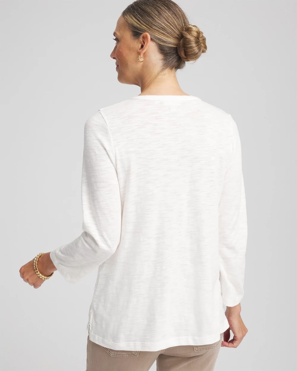 Slub Split Neck Henley Tee