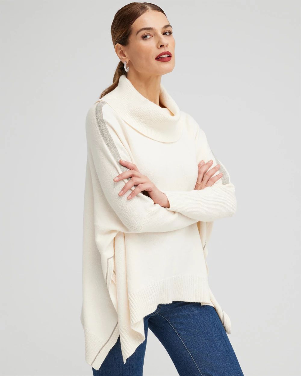 Ball Chain Knit Poncho