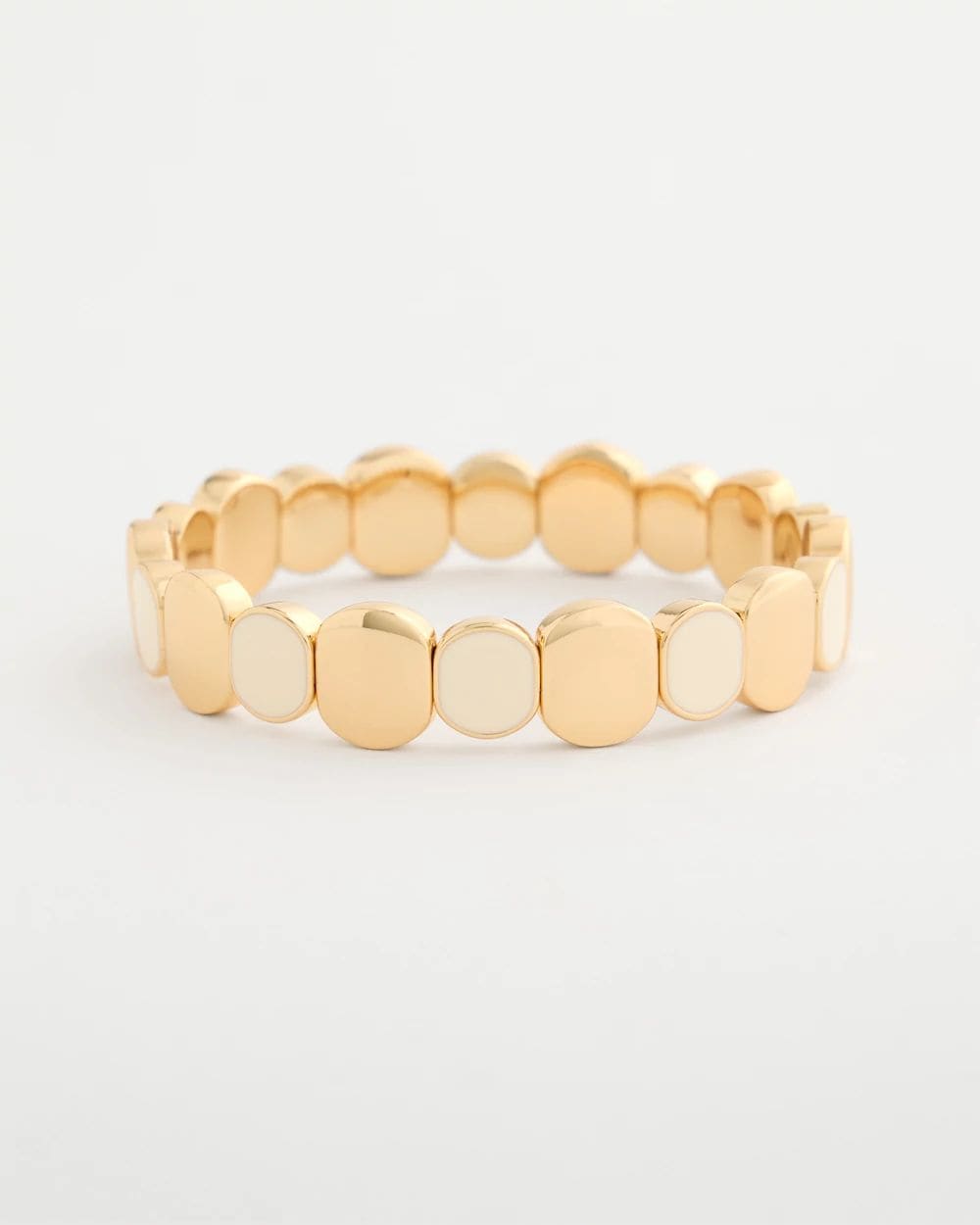 White Resin Glam Stretch Bracelet