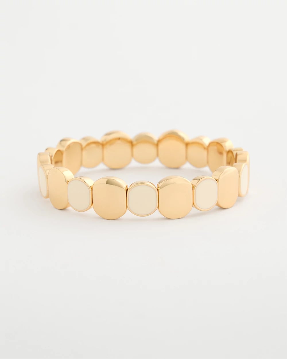 White Resin Glam Stretch Bracelet