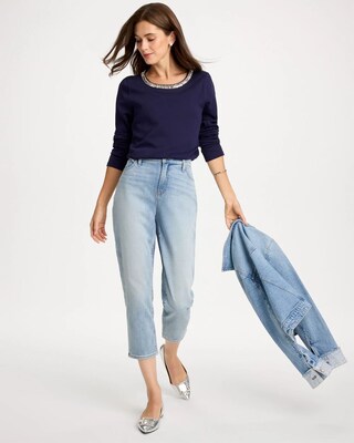 Embellished Cotton Tee click to view larger image.