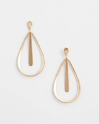 Gold Tone Matte Teardrop Earrings