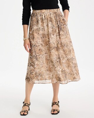 Georgette Pull-On Midi Skirt