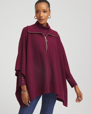 Cashmere-Blend Pullover Sweater Poncho