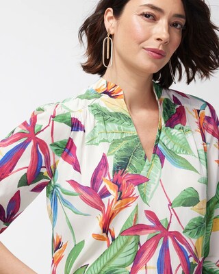 Floral Button Cuff Top