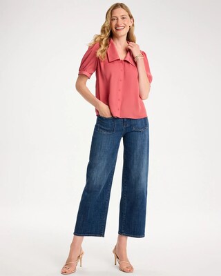 Girlfriend Wide-Leg Crop Jeans click to view larger image.