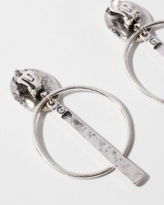 Silver Tone Clip-On Drop Earrings