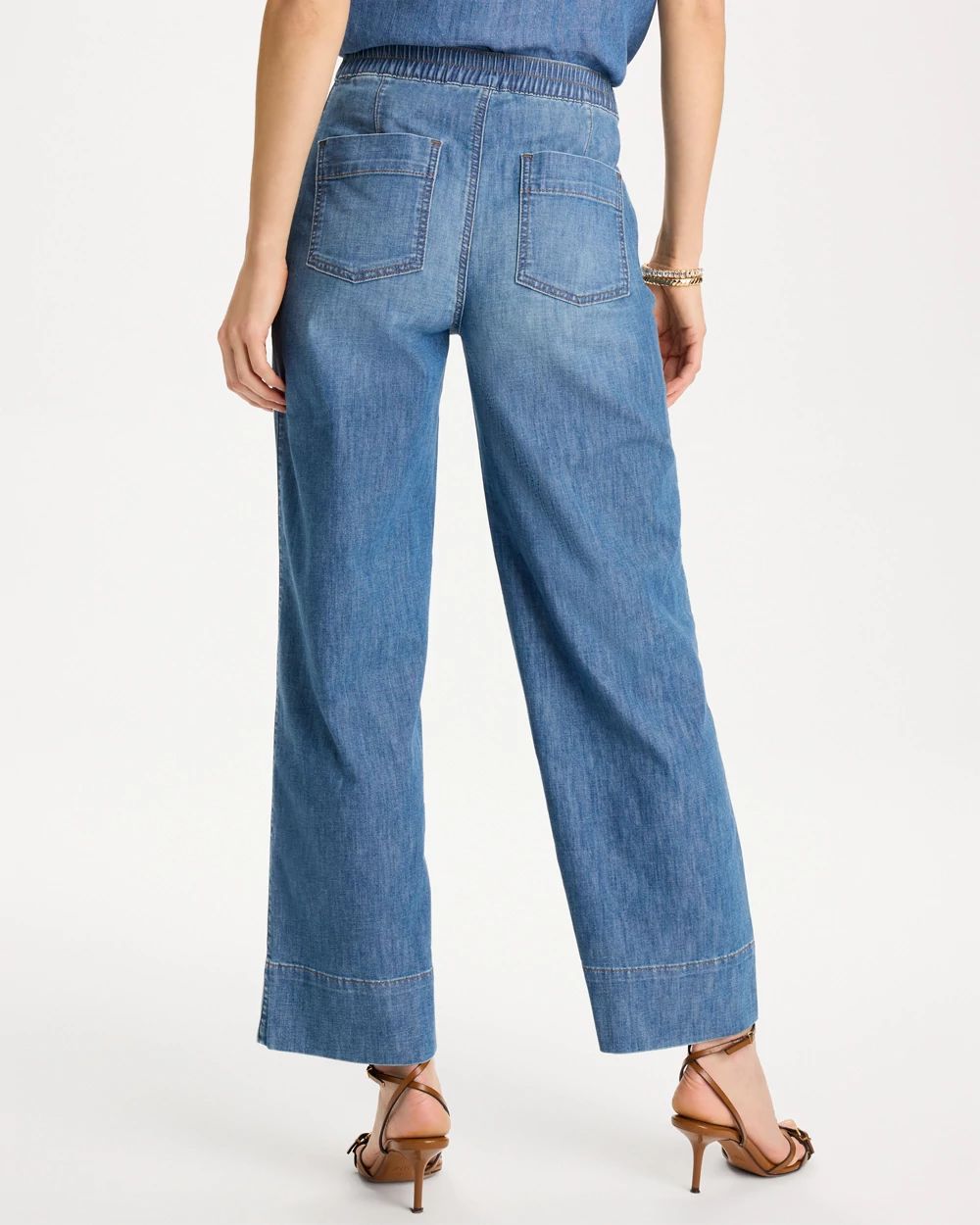Petite Lightweight Wide-Leg Ankle Jeans click to view larger image.