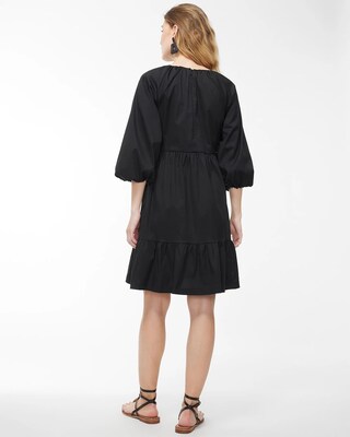 Poplin Balloon Sleeve Dress