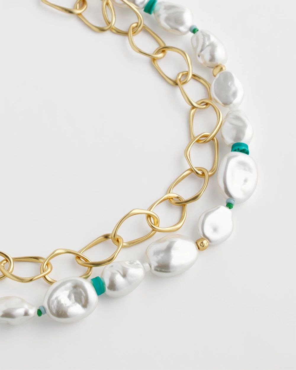 Pearlescent Goldtone Collar Necklace