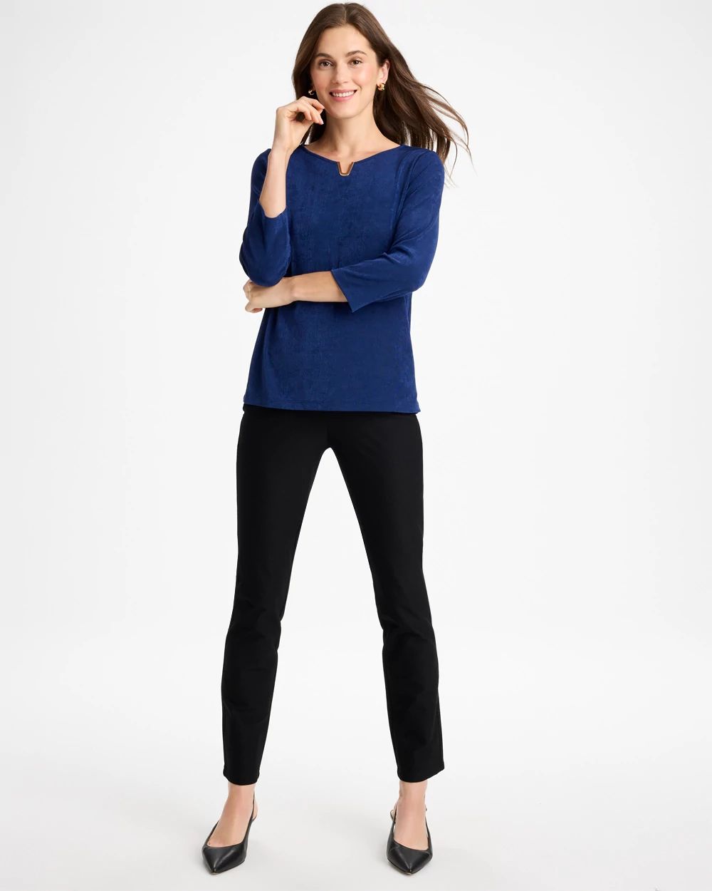 Travelers™ Embellished V-Neck Top click to view larger image.