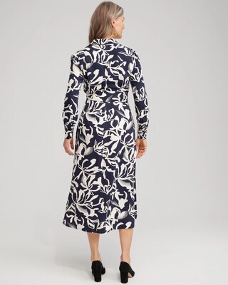 Twill Floral Shirt Dress