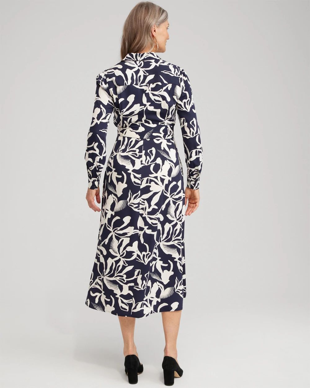 Twill Floral Shirt Dress