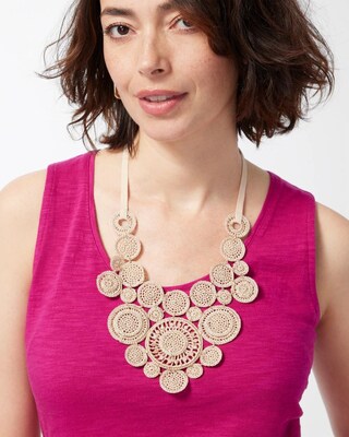 Crochet Adjustable Bib Necklace