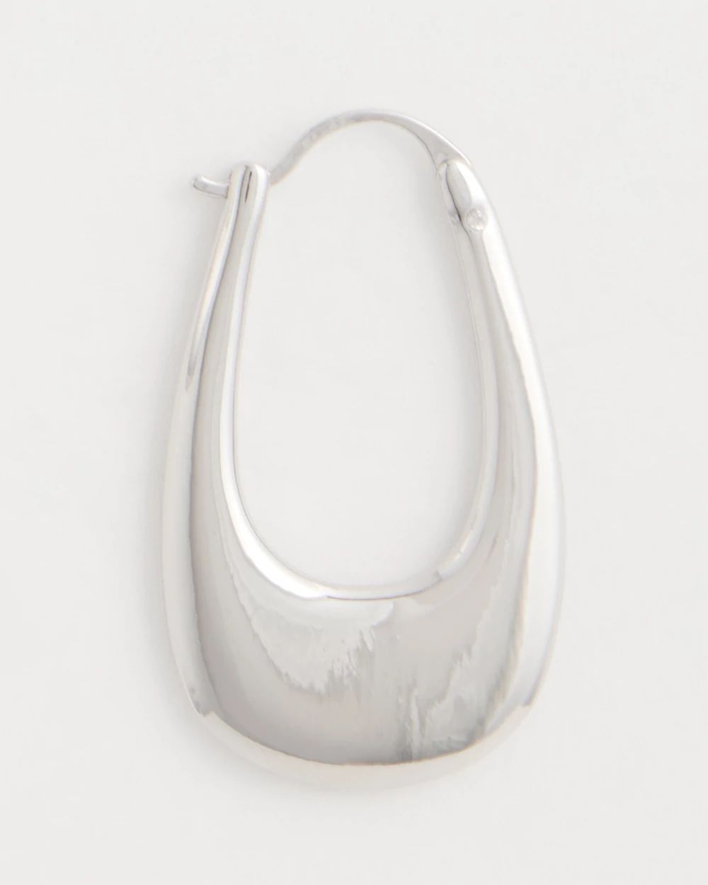 Silvertone Front To Back Hoop Earrings click to view larger image.
