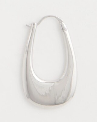 Silvertone Front To Back Hoop Earrings click to view larger image.