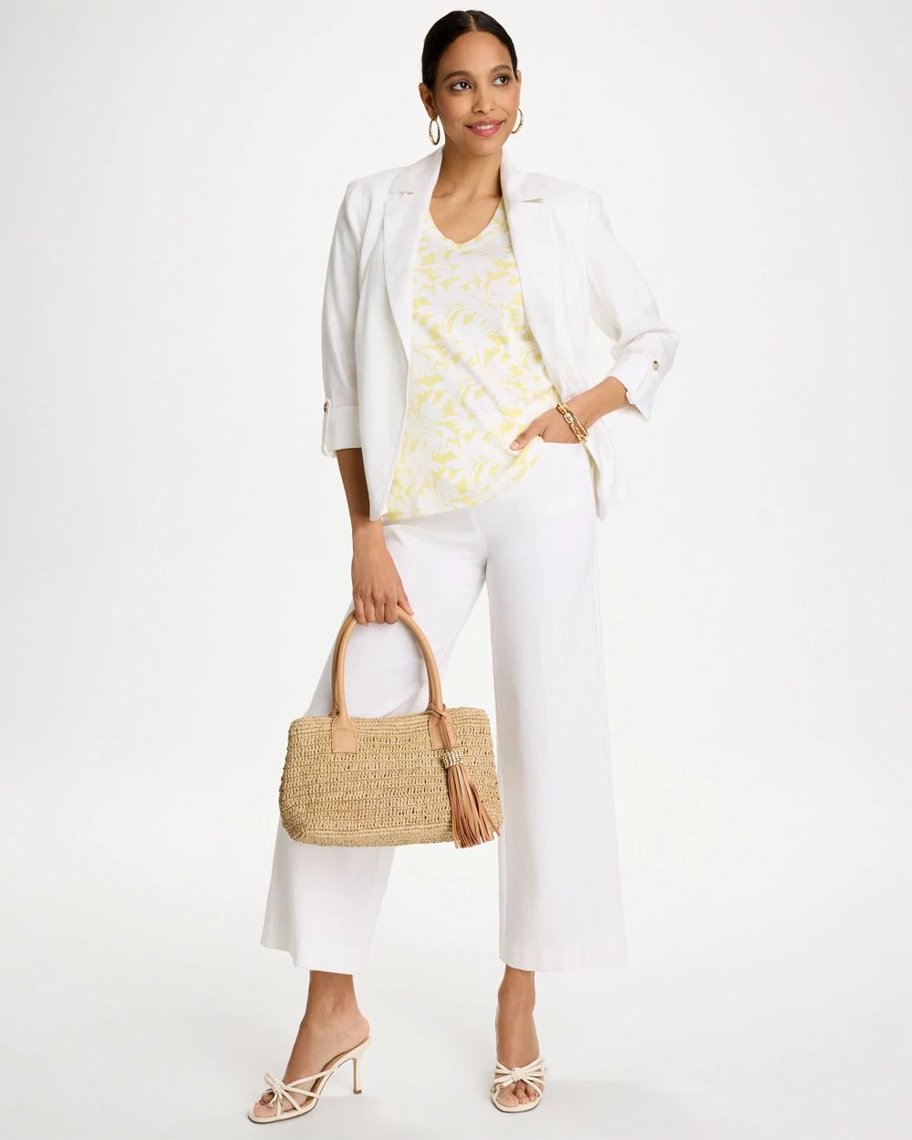 Printed Pima Elbow-Sleeve Tee click to view larger image.