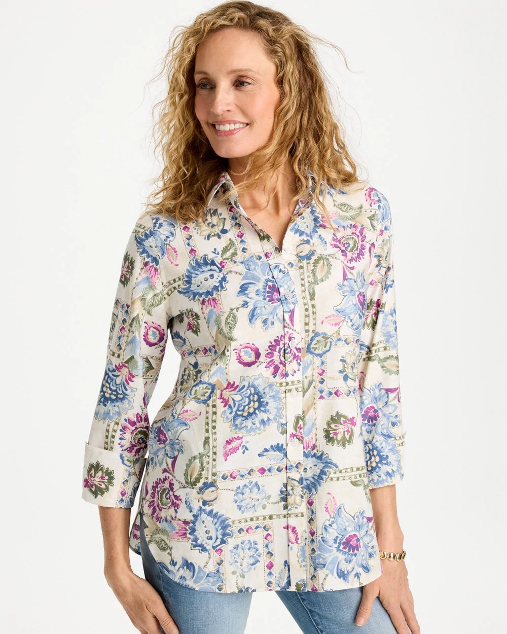 No Iron™ Stretch Jeweled Shirt