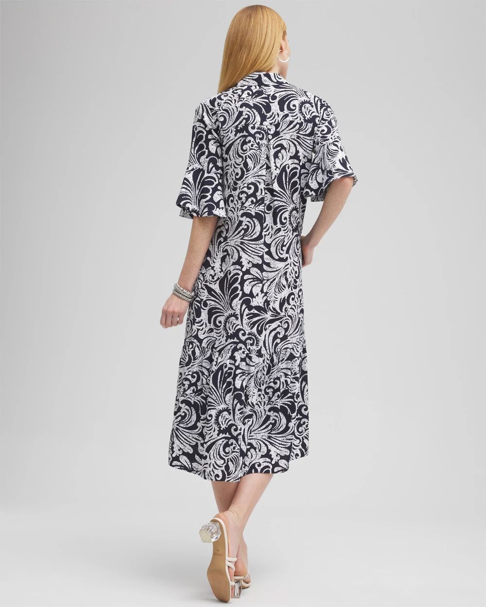 Tiered Midi Shirt Dress